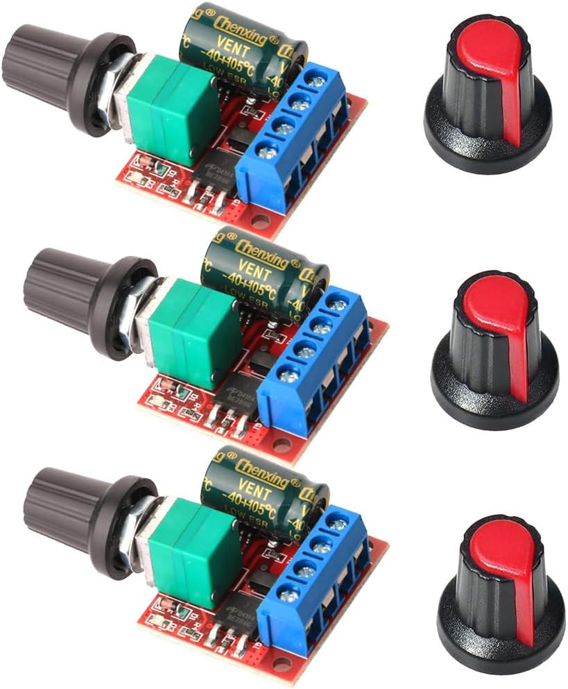 3Pcs Mini DC Motor PWM Speed Controller, DC 5V-35V 5A Speed Adjustable Switch Mo