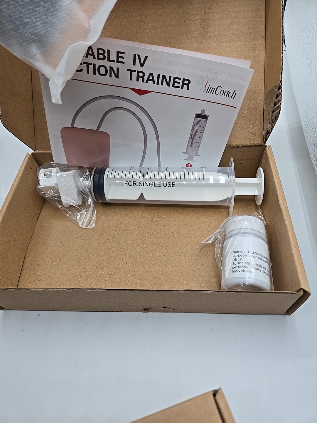 SimCoach Phlebotomy Practice Kit for Injection Training, IV Kit... White