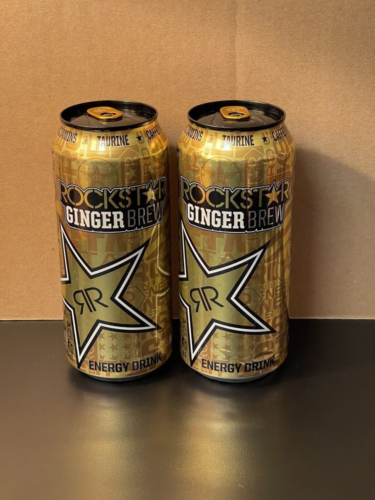 Two (2) Rockstar Energy Ginger Brew Full 16oz Cans