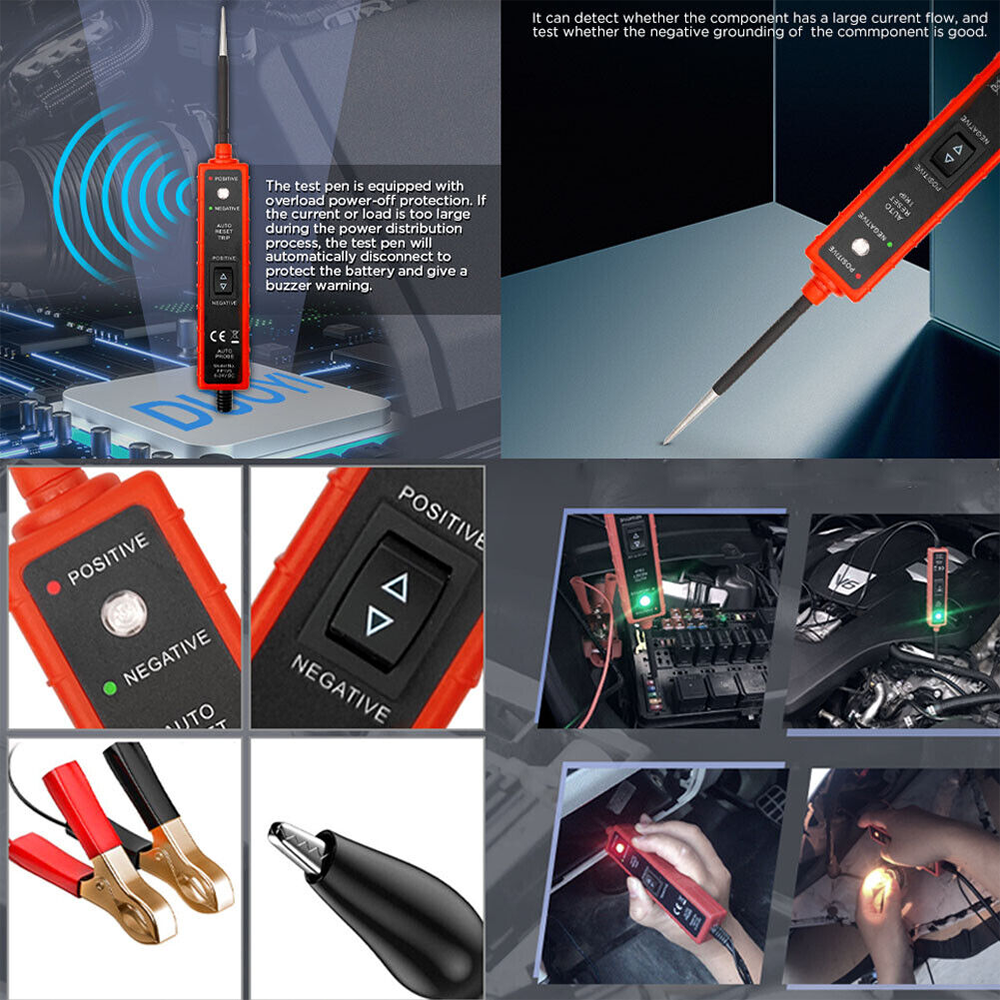 6-24V Car Digital Power Circuit Electrical Tester Test Circuit Device System US