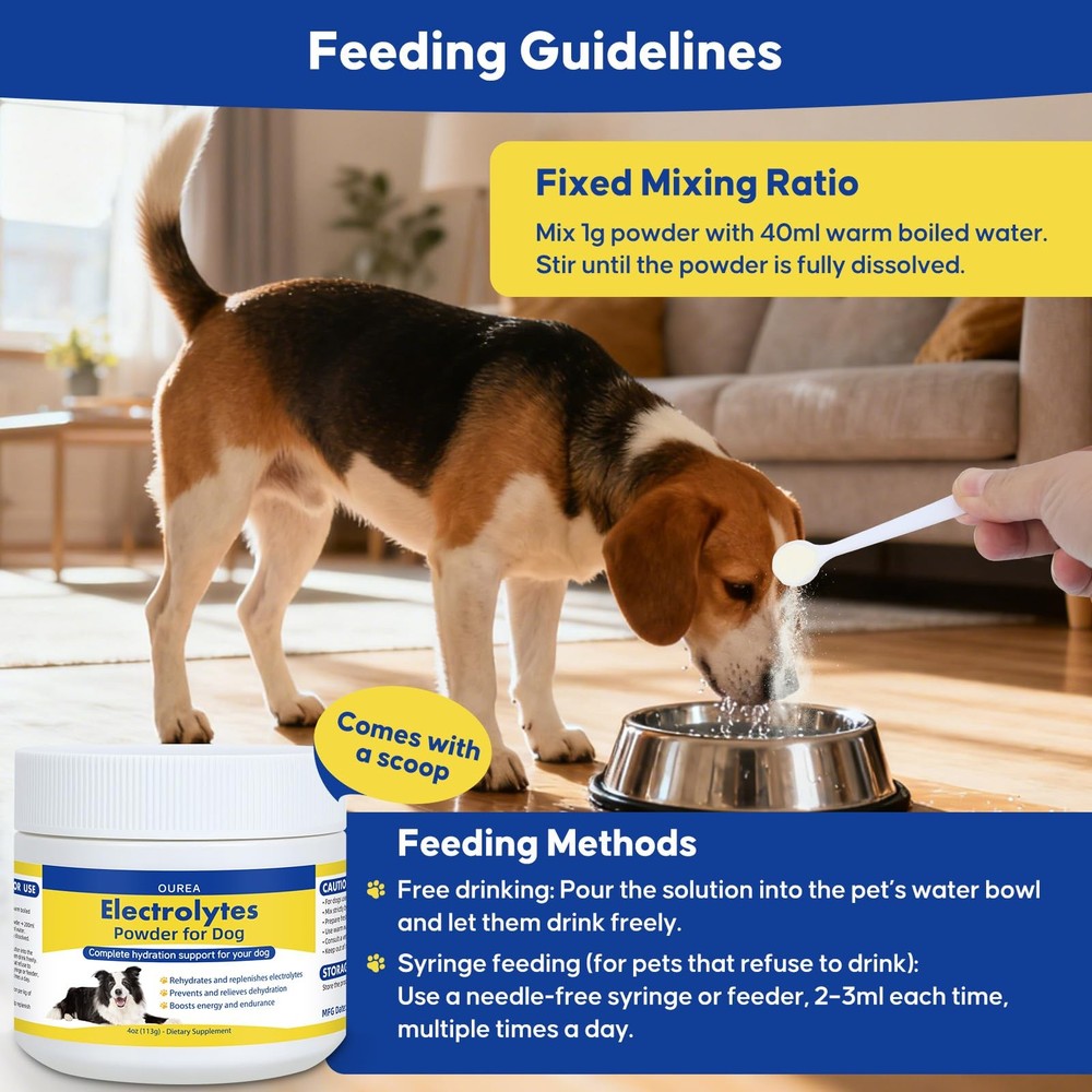 Electrolytes Powder for Dogs, Fast Hydration Support Prevents Dehydration,...