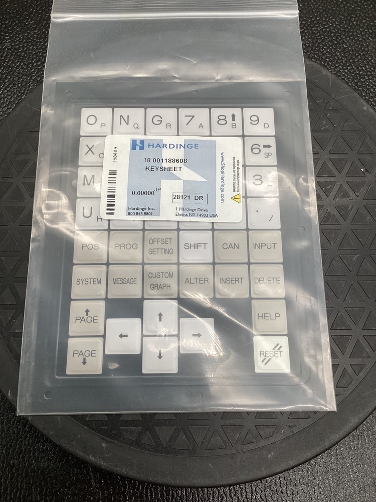 HARDINGE 18‑001188808 CNC Keysheet NEW