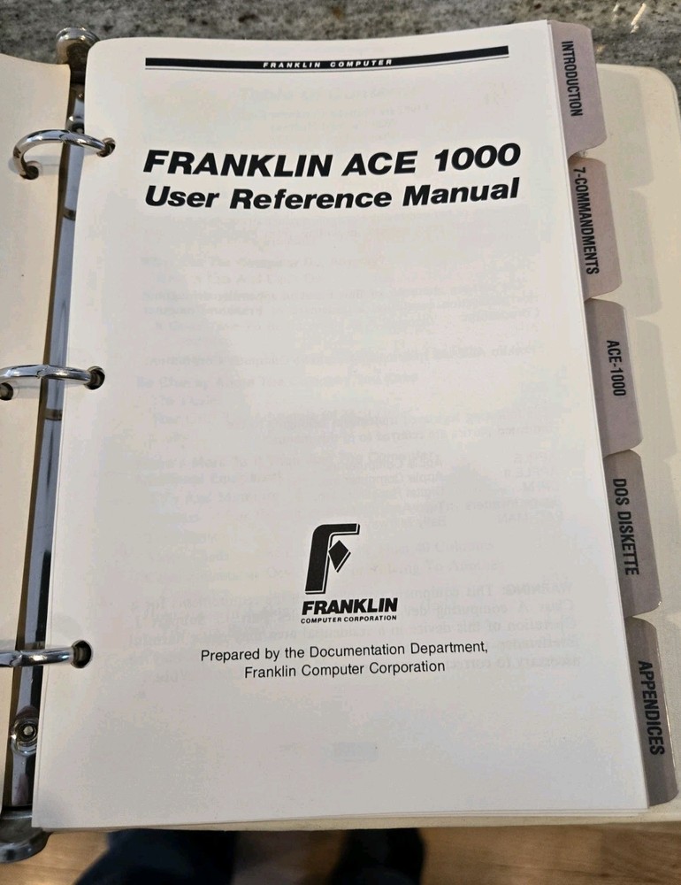 Franklin Ace 1000 User Reference Manual with Diagnostic Schematics VERY NICE