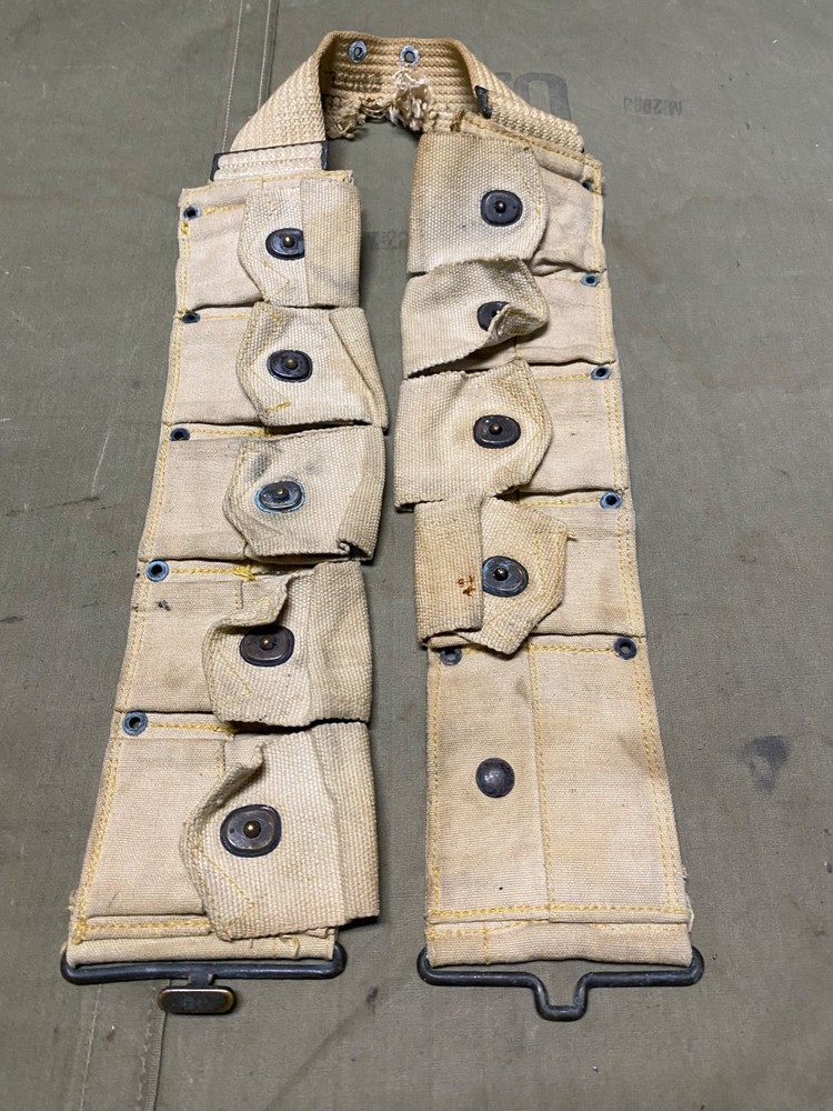 ORIGINAL WWI WWII US ARMY M1903 RIFLE INFANTRY COMBAT FIELD 9 POCKET AMMO BELT-