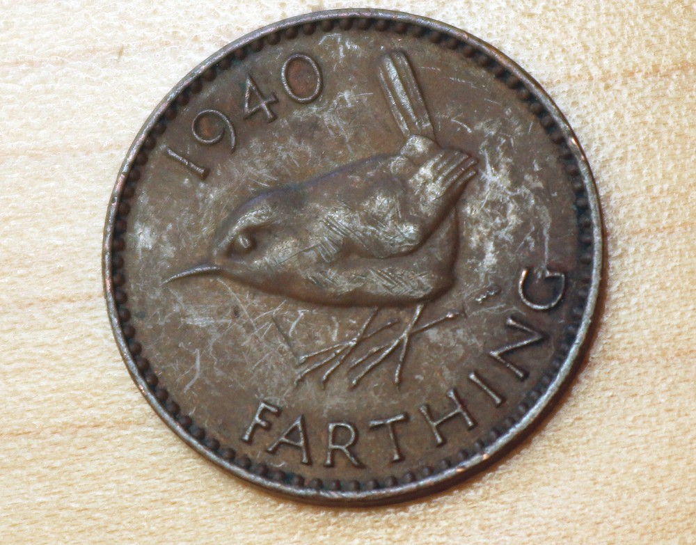 1940 Great Britain Farthing Wren Bird