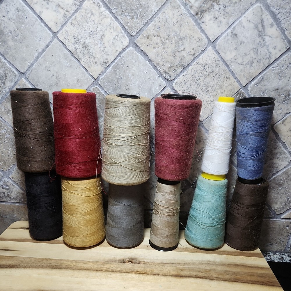 12 Pcs Assorted Thread Spools of 3-PLY Sewing Polyester for Hand & Machine work