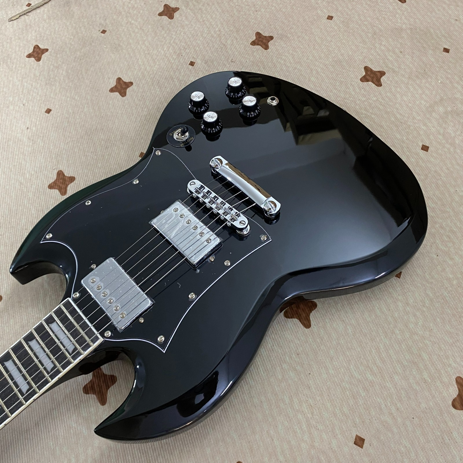 low price SG Standard Electric guitar Chrome hardware Ebony BlackChrome Hardware