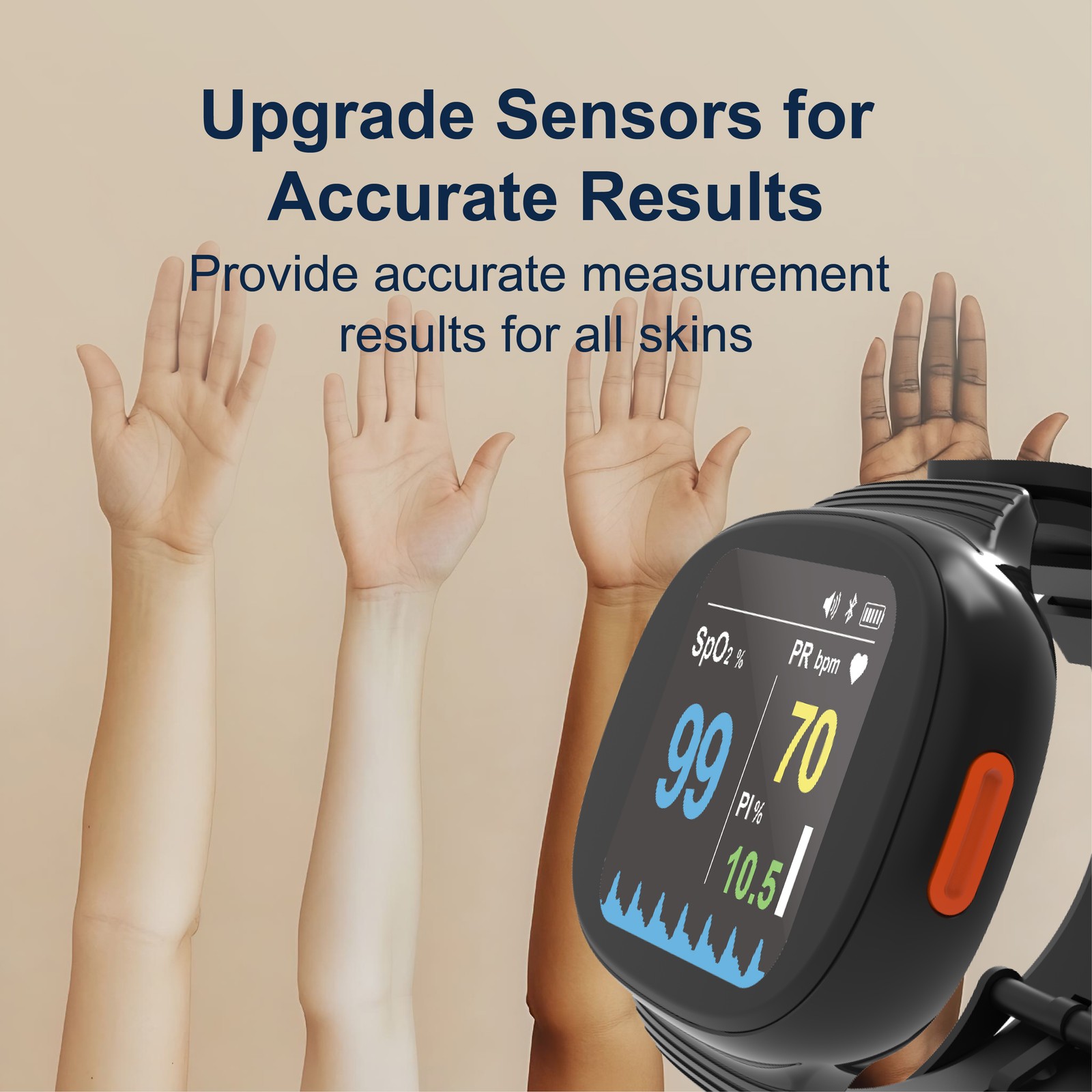 Wrist Sleep Pulse Oximeter, Rechargeable Continuous SpO2 & Heart Rate Monitor