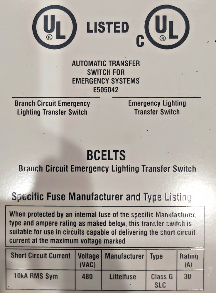 EvenLite Emergency Lighting Automatic Transfer Switch ELCD-1008 20A 120-277 VAC