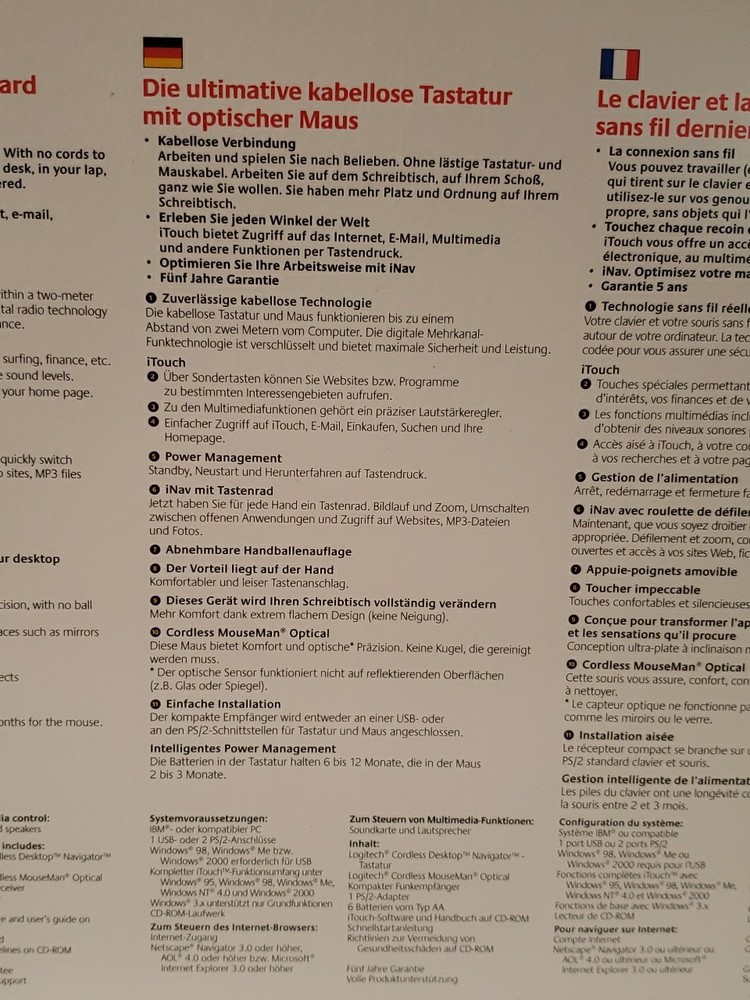 Logitech Cordless Desktop Optical, 967091-0110, Keyboard&Optical Mouse