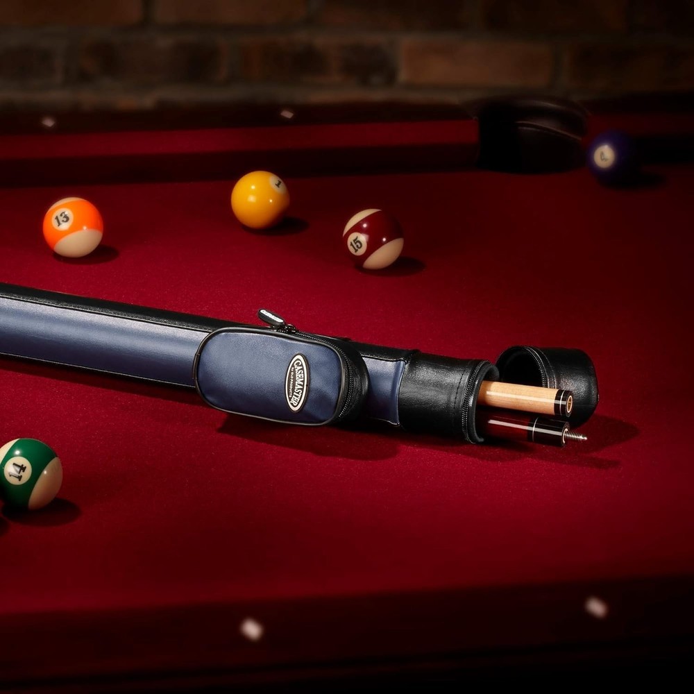 Hard Billiard Cue Case with Adjustable Strap and Three Storage Compartments