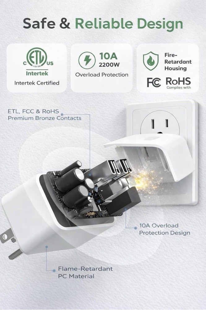 2 Pack Smart Plugs, WiFi Outlets Compatible with Alexa&Google