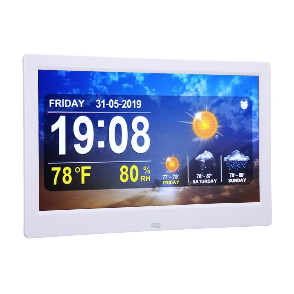 10inch Digital Alarm Clock Time Temperature Weather Display with Remote Control
