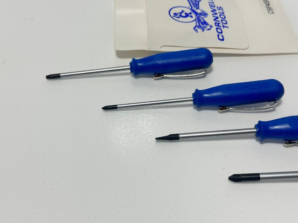 Cornwell Tools ELITE Blue Hard Handle Pocket Screwdriver Set, Phillips Flat Star