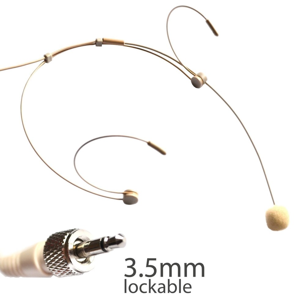 Beige Headset Microphone fits Sennheiser Pro Audio Bodypack Transmitter
