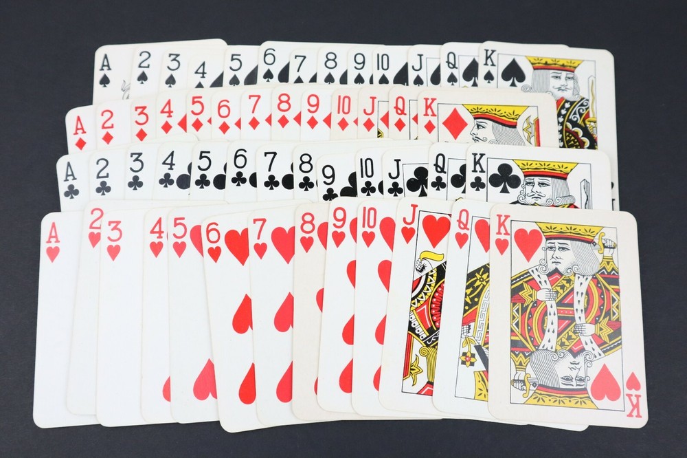 Poker Size Playing Cards Plastic Coated Complete Set Used