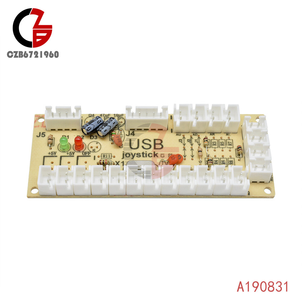 USB Arcade Encoder Zero Delay PC to Joystick 5Pin MAME Sanwa Push Button + Cable