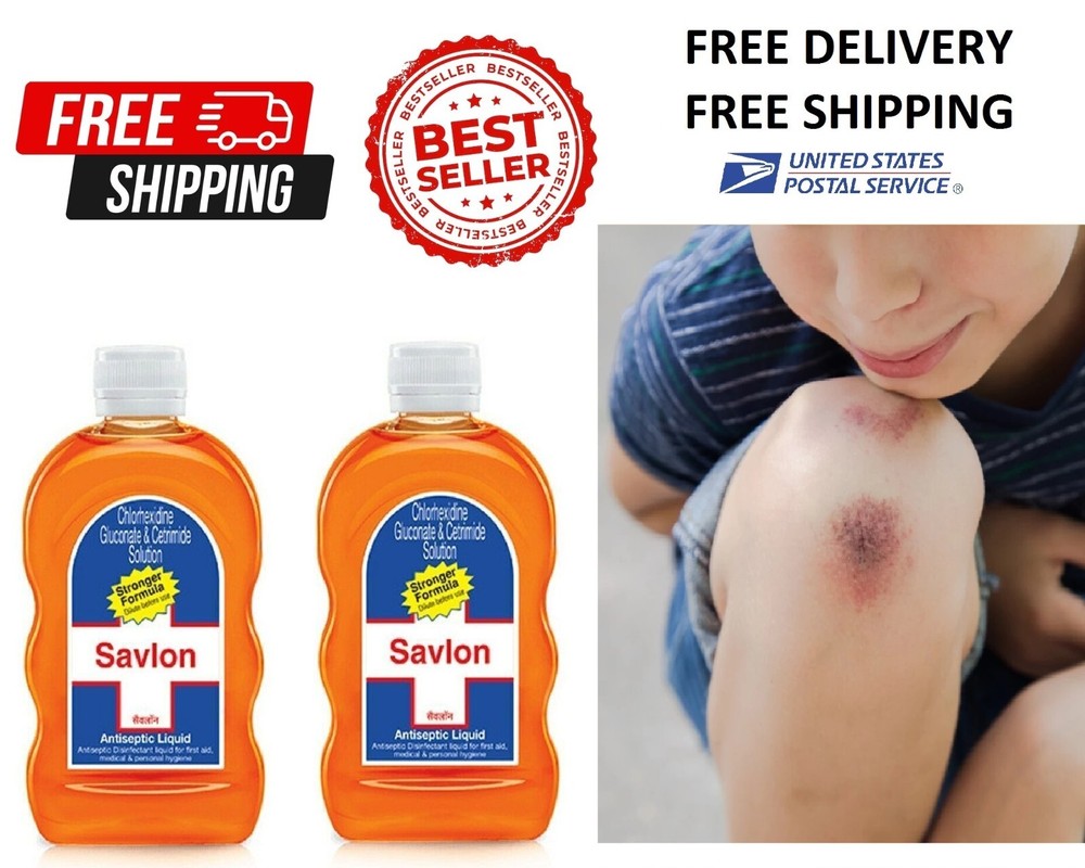 2 x Savlon Liquid 100ml First Aid Two Bottles Wound Wash