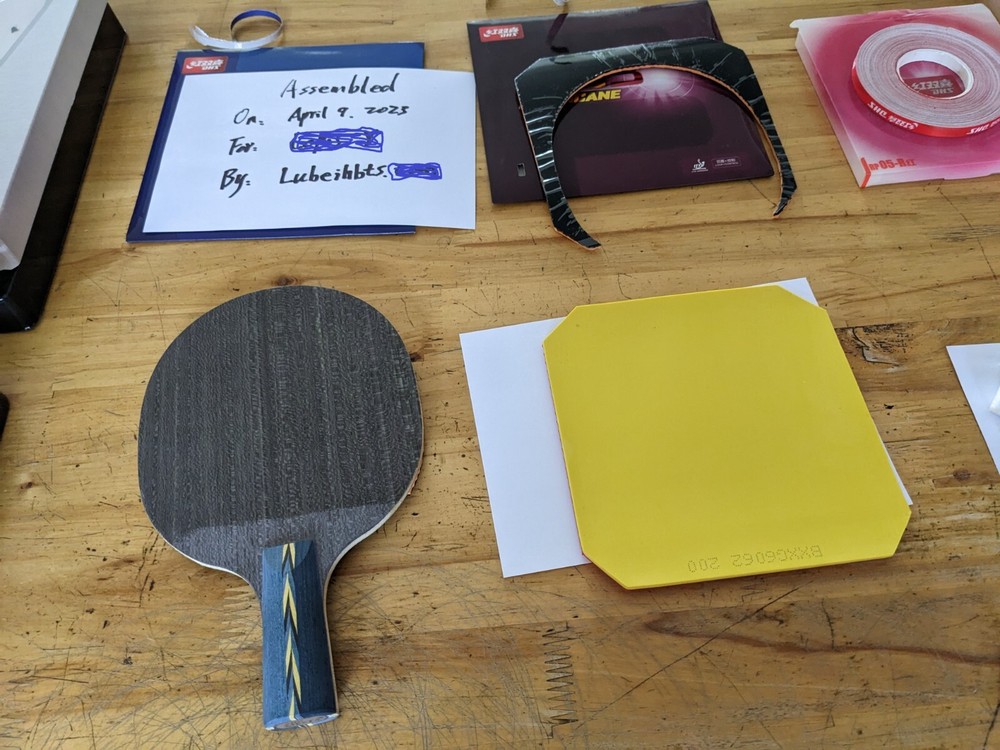 Penhold Pre-Assembled Table Tennis Racket DHS Pg3z + H3 + Sharping 2 Med Pimples