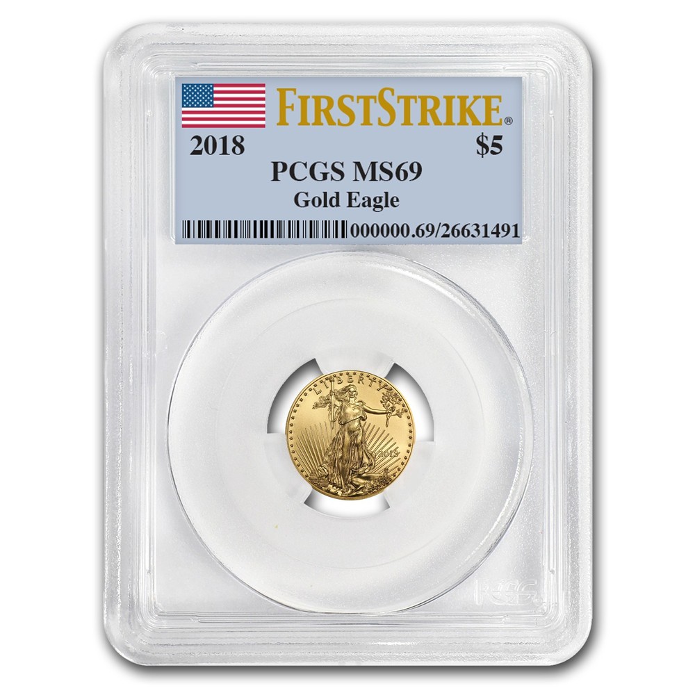 2018 1/10 oz American Gold Eagle MS-69 PCGS (FirstStrike®)