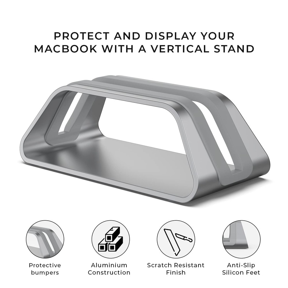 HumanCentric Vertical Laptop Stand Compatible with MacBook Pro and Space Gray
