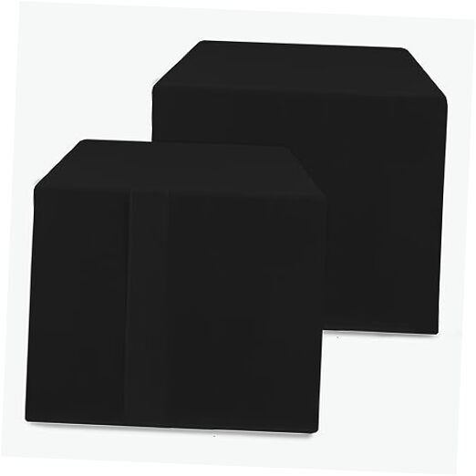 2 Pack Square Fitted Table Covers - 34 x 34 Inch - 34 Square| 2 Pack Black