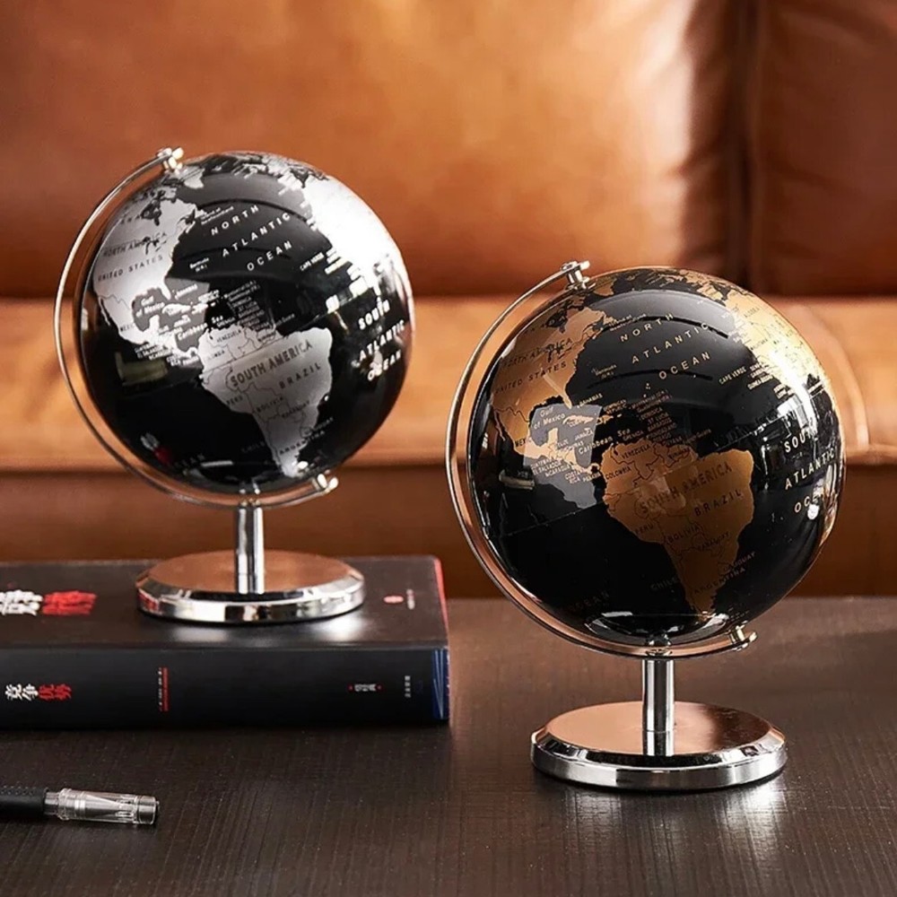 5.5'' World Map Globe On Metal Base Tabletop Rotating Earth Globe Educational