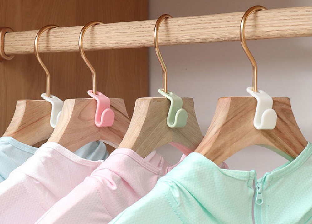 40 Pcs Hanger Connector Hooks Set- Space-Saving Closet Organizer Clips for Cloth