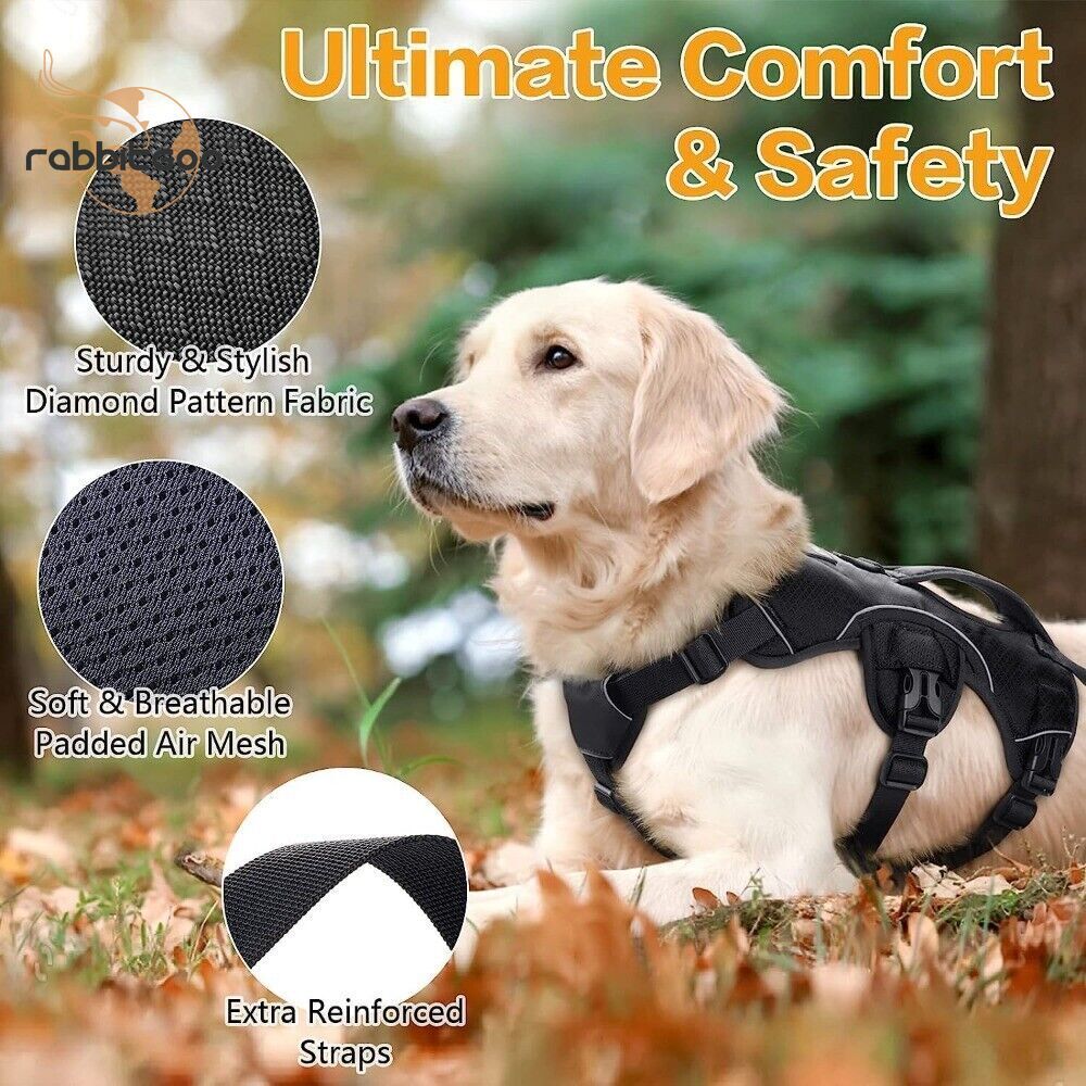 rabbitgoo Escape Proof Dog Harness with Lift Handle Reflective Adjustable Vest