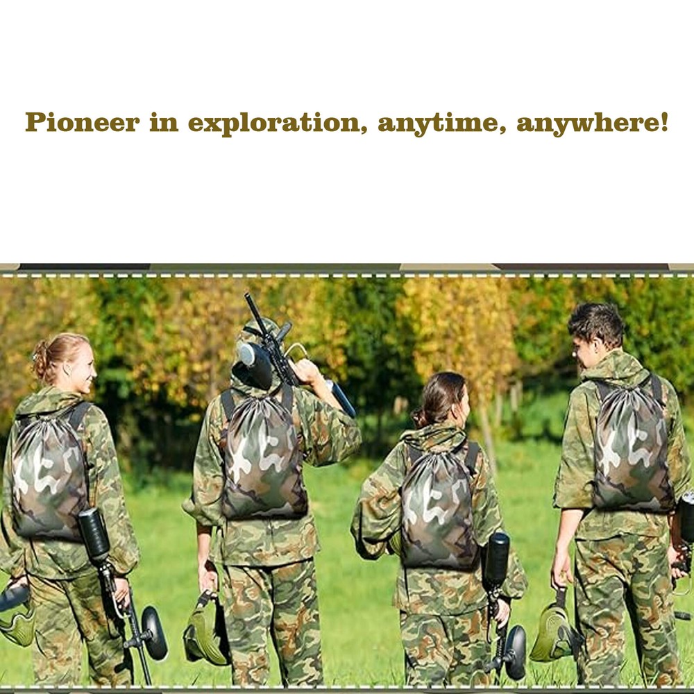 12 Pcs Camo Bag Drawstring Backpack Camouflage Drawstring Bags Army Cinch Bag