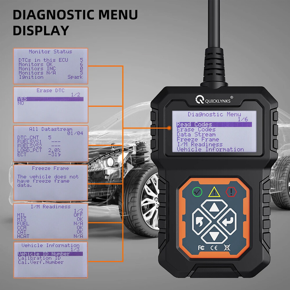 QUICKLYNKS T31 Car Engine Fault Code Reader OBD2 Scanner Engine Diagnostic Tool