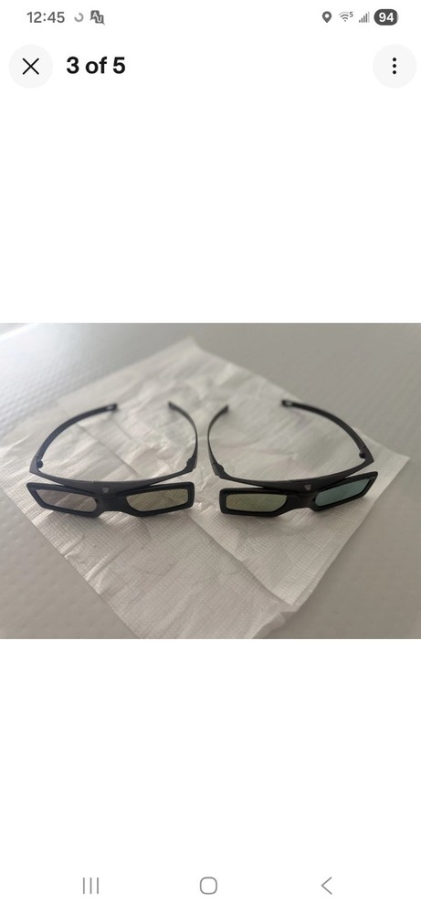 NOS Two (2) New 3D Active Shutter Glasses Sony TDG-BT400A RF Bluetooth Lunettes
