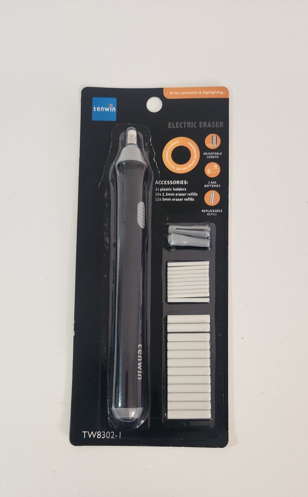 Tenwin Adjustable Electric Eraser with Rubber Refills, Battery Powered FAST SHIP