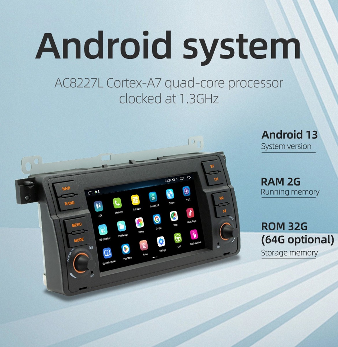 New Android 13 Car Stereo Radio GPS for BMW E46 M3 318/320/325/330/335 1998-2006