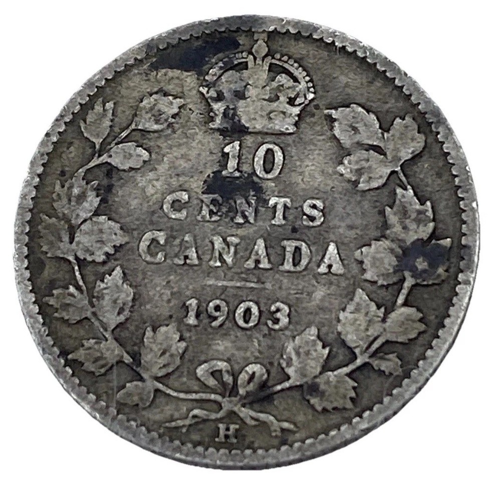 CANADA 10 CENTS 1903 H SILVER COIN