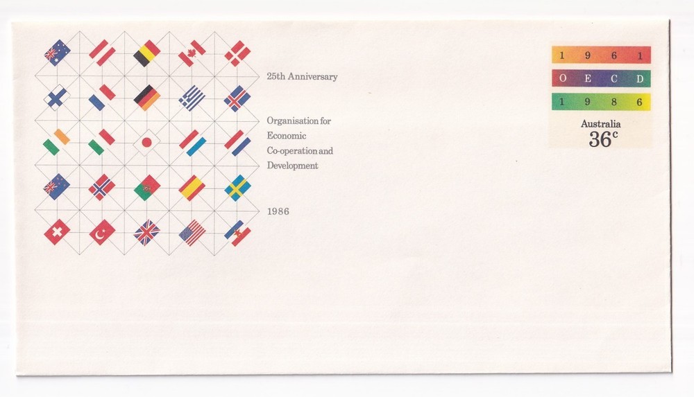 STAMP AUSTRALIA  "ECONOMIC DEVELOPMENT" 36 CENT 1986 ENVELOPE