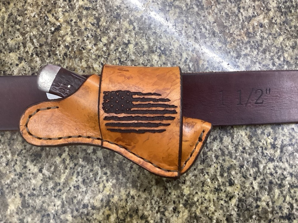 Leather Folding Knife Sheath Horizontal for Trapper Size (Sheath Only)