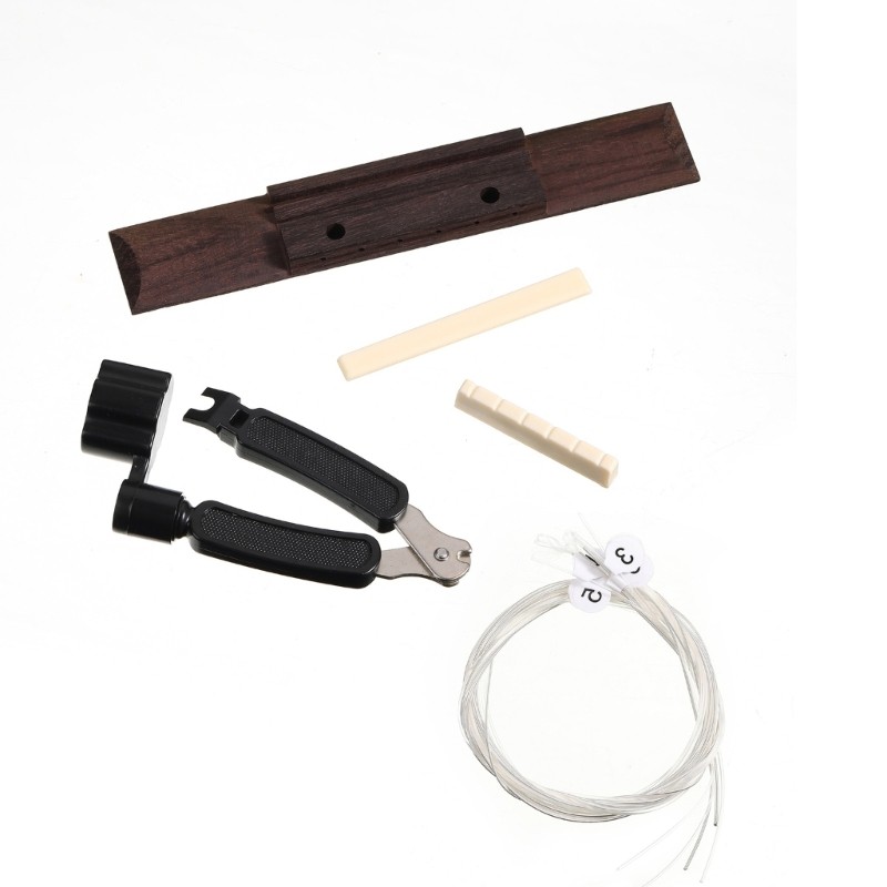 Professional Classical Guitar Bridge Saddles Nut And Strings Replacement Pack