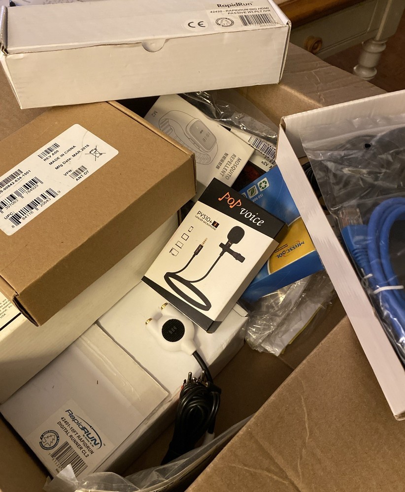 **Mystery Box Electrical Items Computer Adapters Cables HDMI Cords Misc NIP