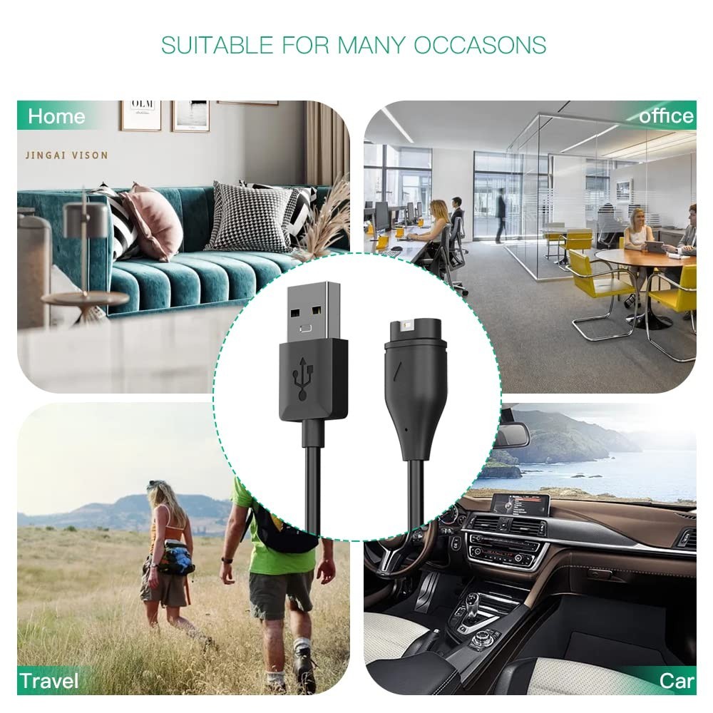 Durable Garmin Watch Charger Cable 2-Pack - High-Speed USB Compatibility