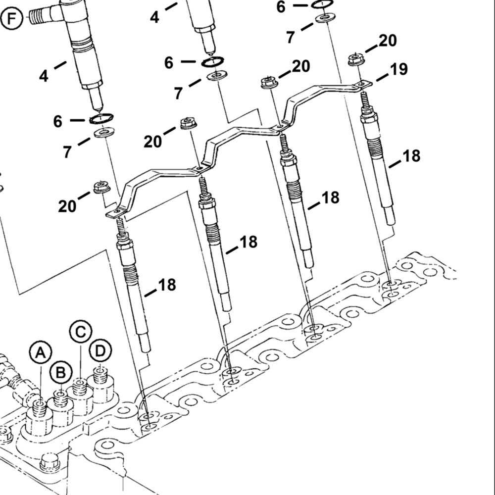 4X Glow Plug 6684850 Fit for Bobcat 341 430 435 E32 E34 E35 E37 E42 E45 E50 E55