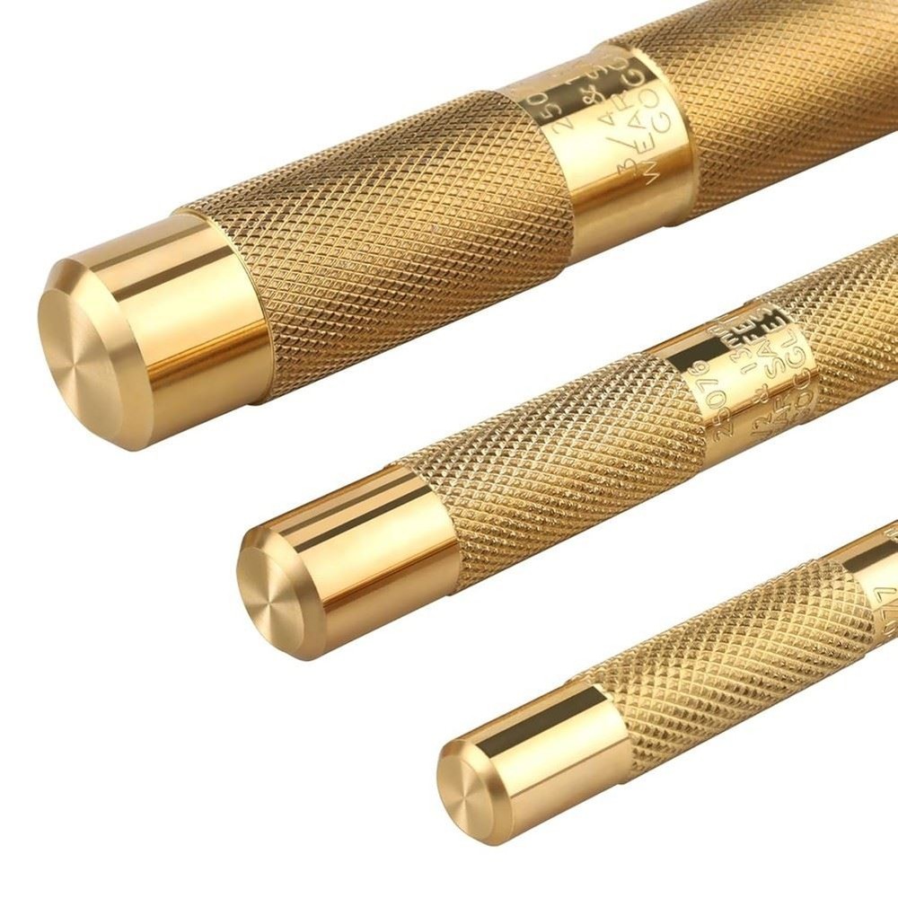 3Pcs 61360 Knurled Brass Drift Punch SetHand Tool Punches Tools 2