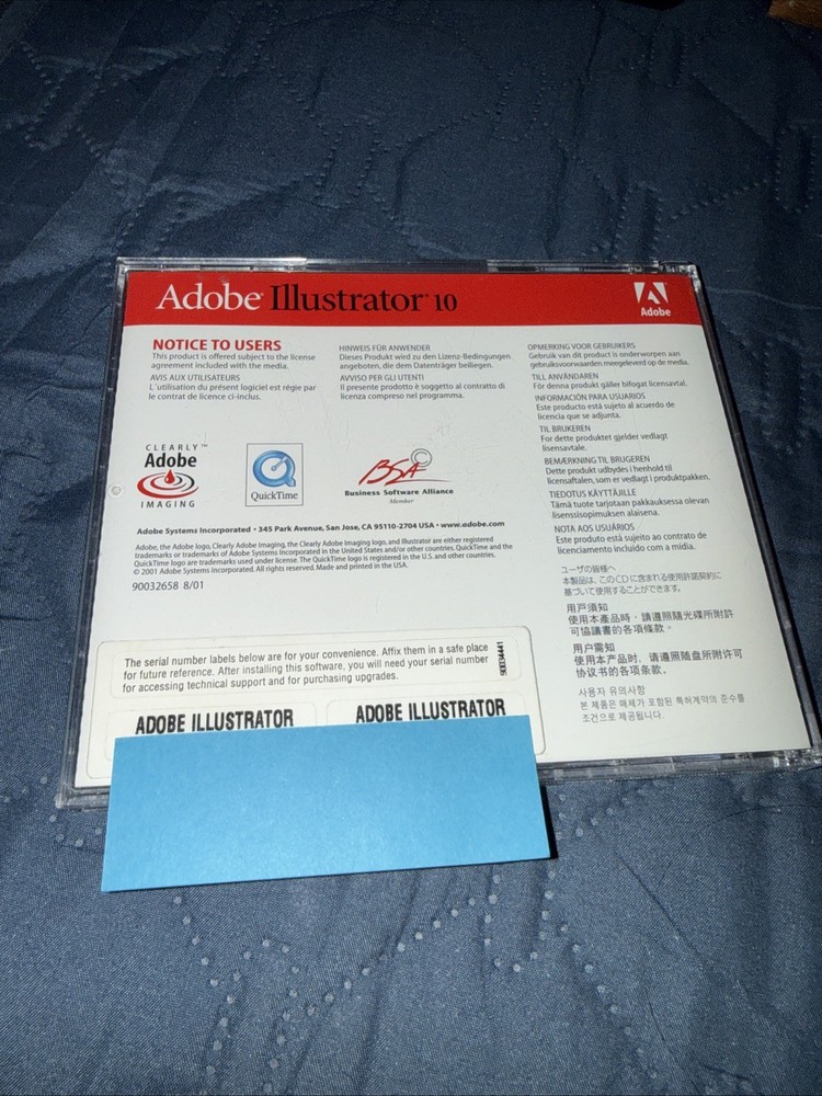 Genuine Adobe Illustrator 10 for Windows with Serial Number