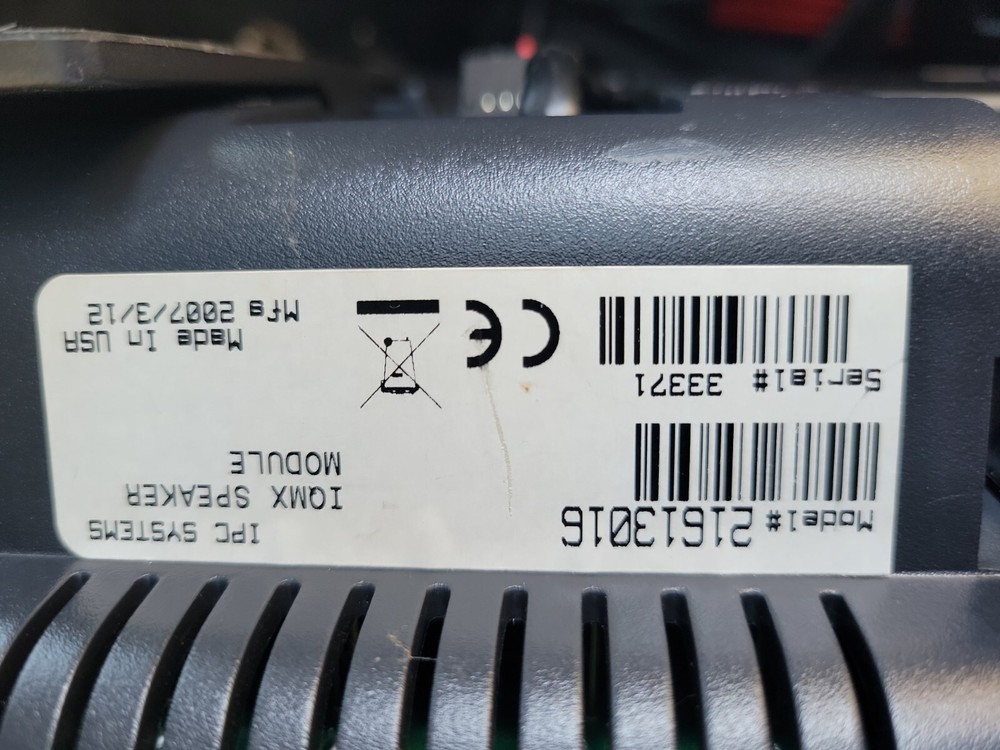 IPC TRADING SYSTEMS 21613016 iqmx speaker. not tested