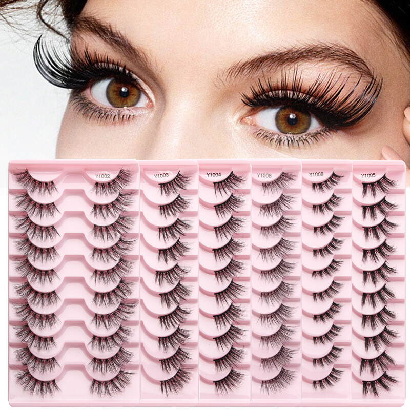 Eyelash Extension Reusable Half Eyelashes Segmented False Eyelashes 10Pairs✔