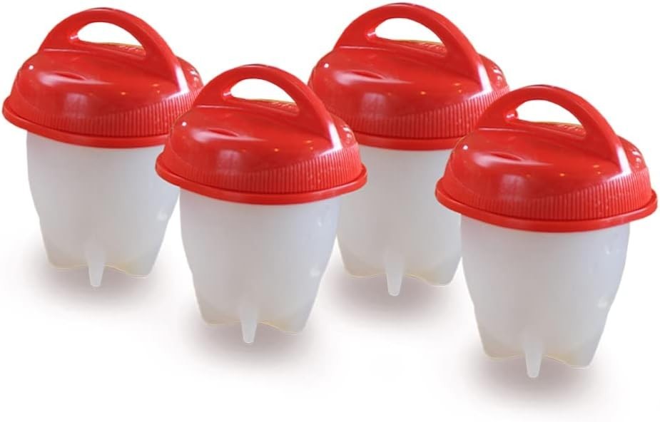 Ultimate Egg Cooker Set - 4 Silicone Cups for Perfect Hard Boiled Eggs