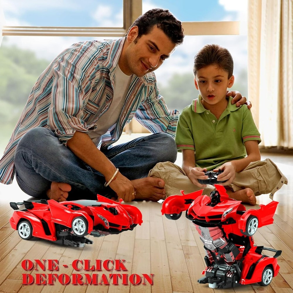 Coche teledirigido Dolanus, robot transformable, color rojo