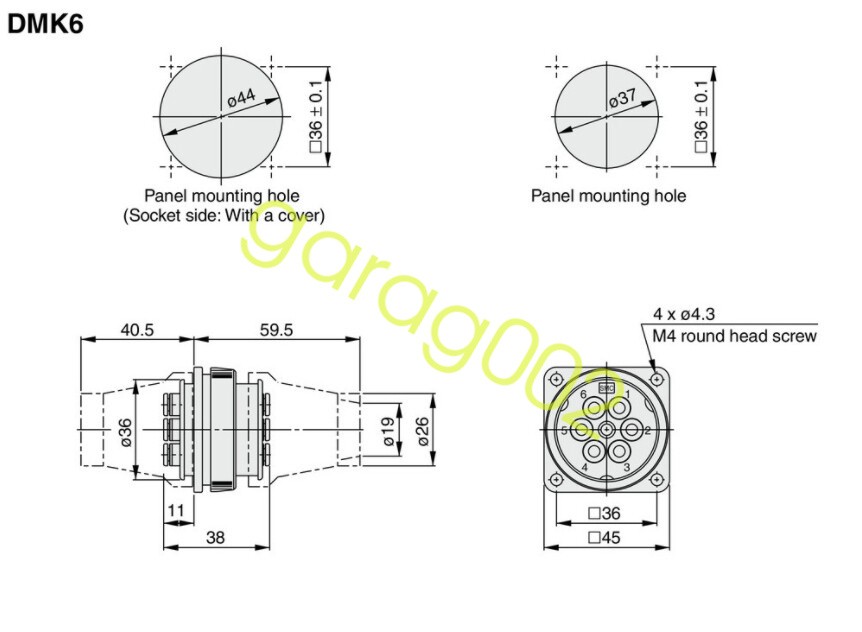 SMC DMK6P-23 Multi-Connector with One-touch Fittings Plug Side