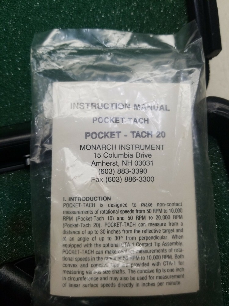 Monarch Pocket Tach 20