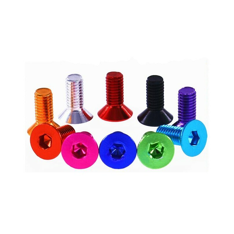 multiple colour M3 7075 Aluminum alloy flat head hexagon socket screws bolt
